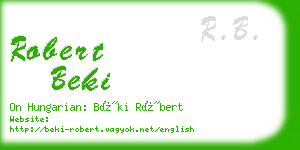 robert beki business card
